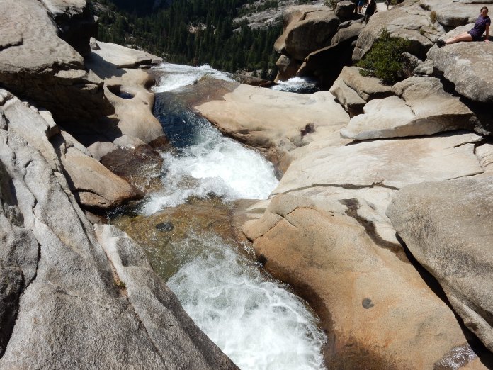 The top of Nevada Fall, approx. 6000 ft. elevation.